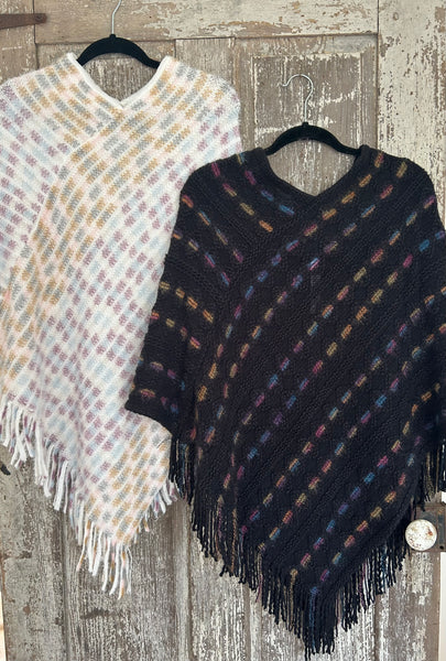 Fringed Knit Poncho